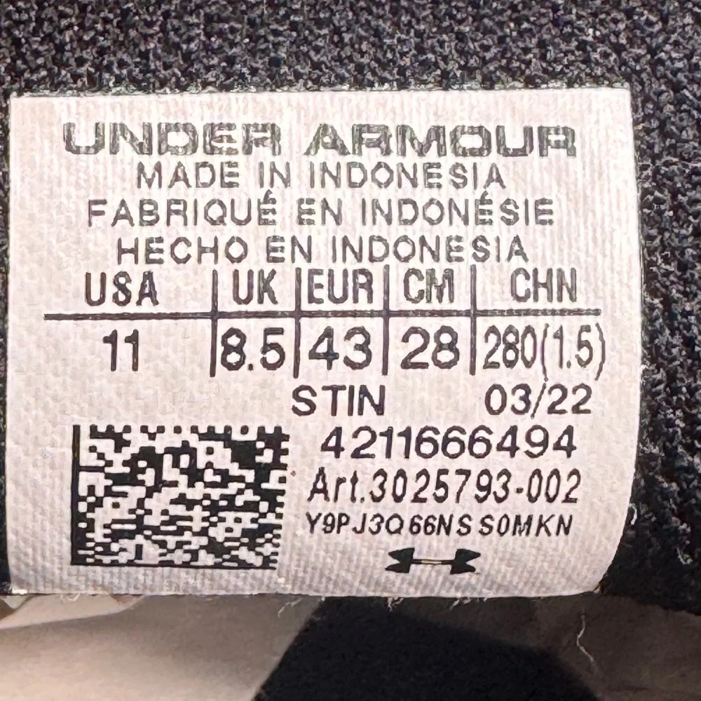 Under Armour Charged Impulse 2 Knit Womens Size 11 Black Running Shoes